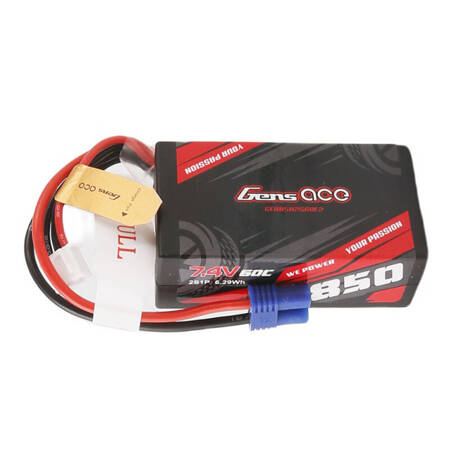 Gens Ace 850mAh 7,4V 60C 2S1P 60C baterie s konektorem EC2