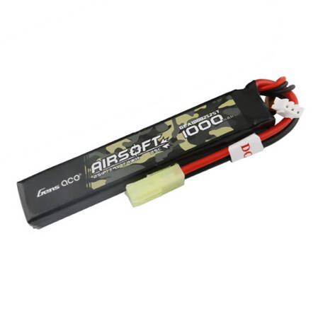 Gens ace 25C 1000mAh 2S1P 7,4V Airsoft Gun Lipo baterie s mini Tamiya konektorem