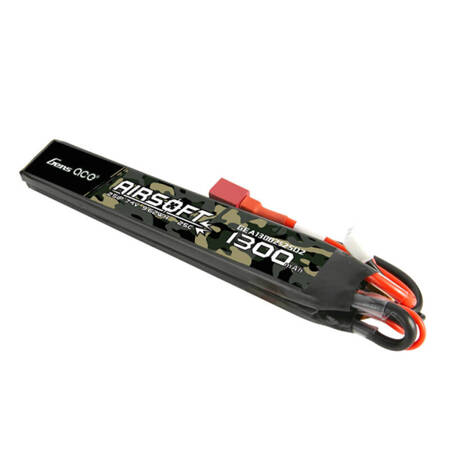 Gens ace 25C 1300mAh 2S1P 7,4V sedlová airsoftová pistolová lipo baterie s T konektorem.