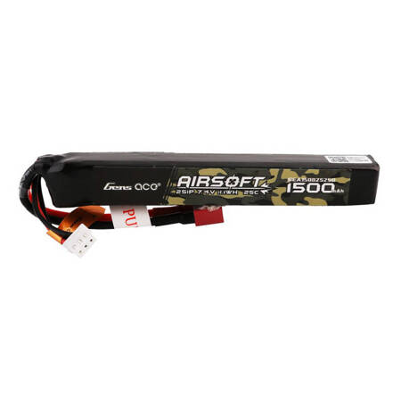 Gens ace 25C 1500mAh 2S1P 7,4V Airsoft Gun Lipo baterie s T konektorem