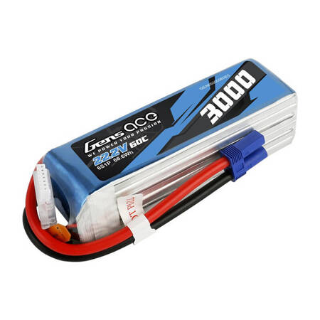 Gens ace 3000mAh 22.2V 60C 6S1P Lipo Battery Pack s EC5 konektorem