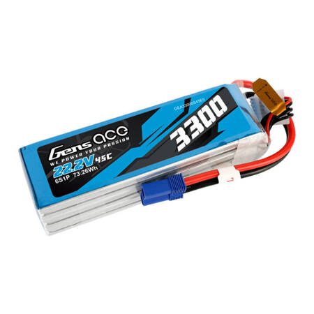 Gens ace 3300mAh 22,2V 45C 6S1P Lipo Battery Pack s EC5 konektorem