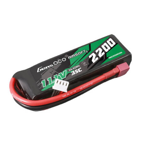 Gens ace 35C 2200mAh 3S1P 11,1V Airsoft Gun Lipo baterie s T konektorem.