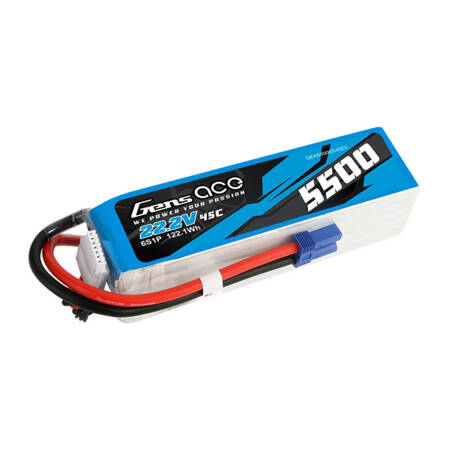 Gens ace 5500mAh Lipo 22.2V 45C 6S1P baterie pro model Baterie