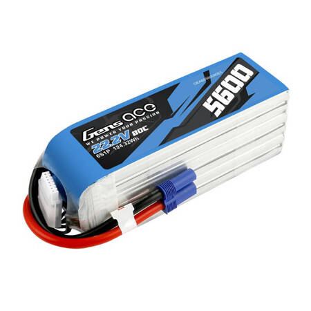 Gens ace 5600mAh 80C 22.2V 6S1P Lipo Battery Pack s EC5 konektorem