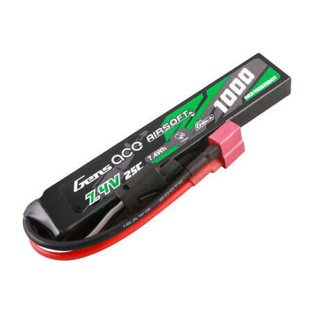 Gens ace G-Tech 25C 1000mAh 2S1P 7,4V Airsoft Gun Lipo baterie s T konektorem