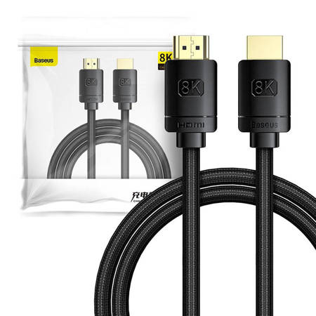 Kabel HDMI 2.1 řady High Definition, 8K 60Hz, 3D, HDR, 48Gbps, 3m (černý)