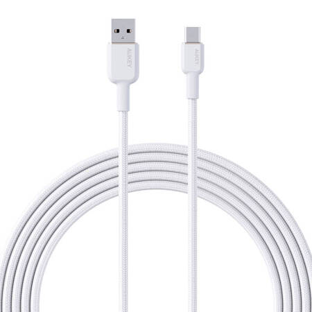 Kabel USB-A na USB-C Aukey CB-NAC2, 60W, 1,8 m (bílý)