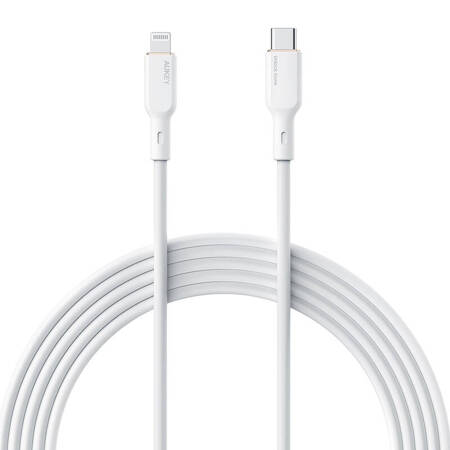 Kabel USB-C na Lightning Aukey CB-SCL1, 27W, 1m (bílý)