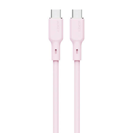 Kabel USB-C na USB-C Aukey CB-SCC102, 100W, 1,8 m (růžový)