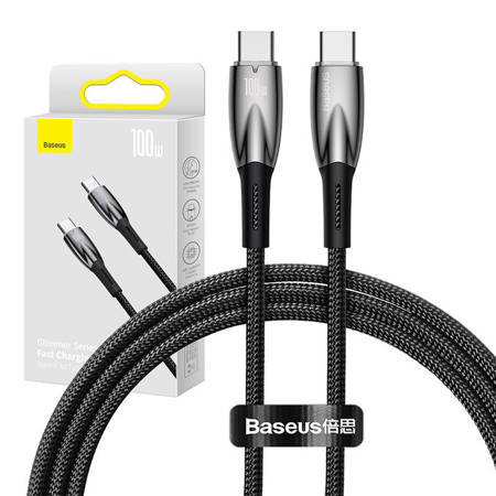 Kabel USB-C pro řadu Baseus Glimmer, 100 W, 1 m (černý)