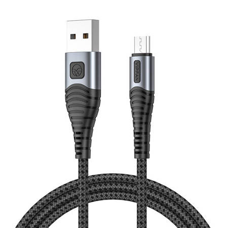 Kabel USB-Micro USB VFAN X10, 3A, 1,2 m, opletený (černý)