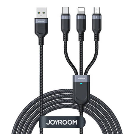 Kabel USB Multi-Use Joyroom S-1T3018A18 3w1 / 3,5A / 1,2 m (černý)