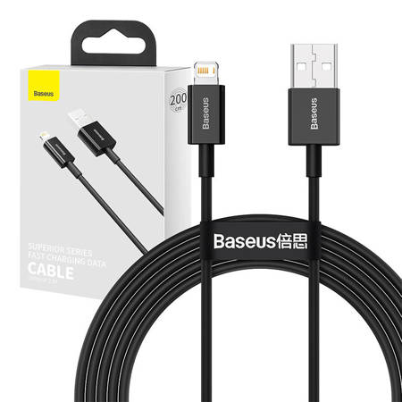 Kabel USB na iP 2,4A 2m (černý)