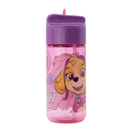 Láhev na vodu s brčkem pro děti STOR 74536 430 ml Paw Patrol (růžová)