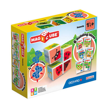 Magicube magnetické kostky s potiskem Hmyz + karty 7 kusů GEOMAG GEO-121