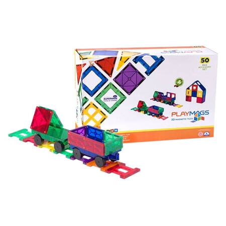 Magnetická stavebnice 3D Train Playmags 153 - sada 50 ks