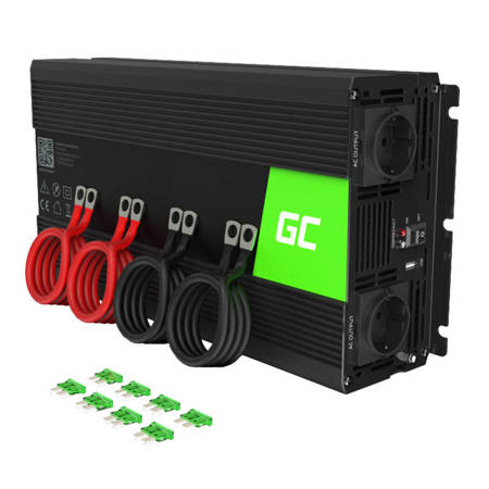 Měnič napětí Green Cell Inwerter 12V / 230V 2000W/4000W (čistá sinusovka)