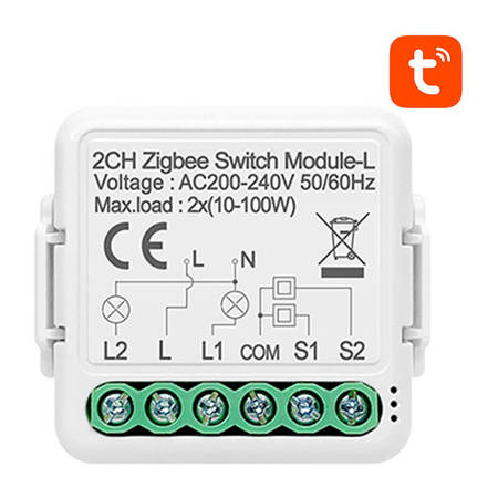 Modul chytrého spínače ZigBee Avatto N-LZWSM01-2 Neutrální TUYA