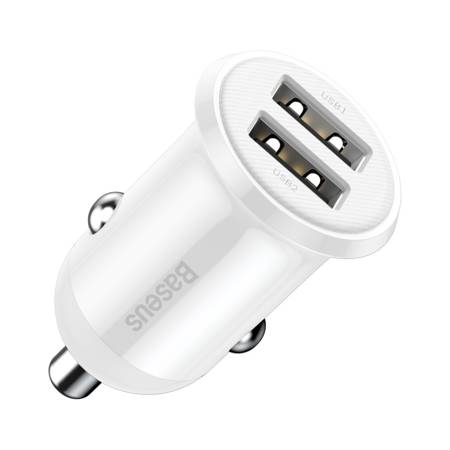 Nabíječka do auta Baseus Grain Pro 2x USB 4,8A (bílá)