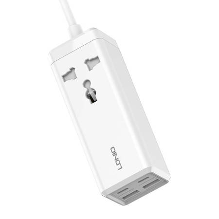 Napájecí lišta s 1 zásuvkou AC, 2x USB, 2x USB-C LDNIO SC1418, EU/US, 2500 W (bílá)