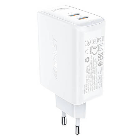 Nástěnná nabíječka Acefast A29 PD50W GAN, 2x USB, 50 W (bílá)