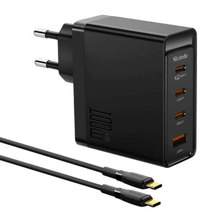 Nástěnná nabíječka McDodo GAN 3xUSB-C + USB, 100 W + 2m kabel (černá)