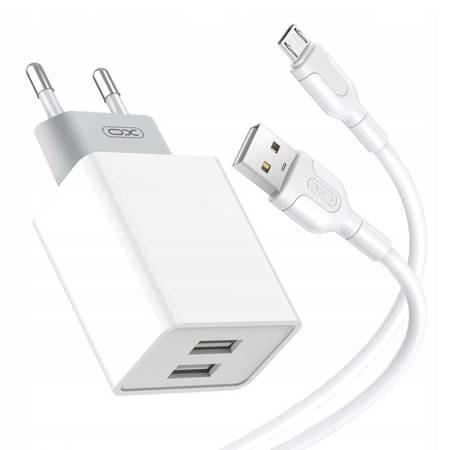 Nástěnná nabíječka XO L65EU 12W s kabelem Micro Usb 2xUSB (bílá)