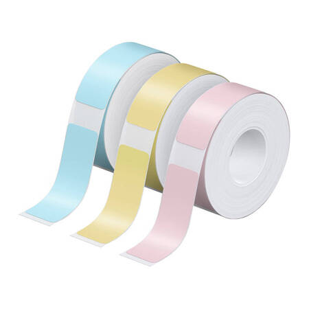 Nelko thermal label for label printer P21 (blue/yellow/pink, 12*40 mm）.