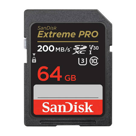 Paměťová karta SANDISK EXTREME PRO SDXC 64GB 200/90 MB/s UHS-I U3 (SDSDXXU-064G-GN4IN)