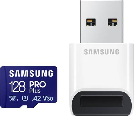 Paměťová karta Samsung PRO Plus microSDXC 128 GB U3 A2 V30 se čtečkou (MB-MD128SB/WW)