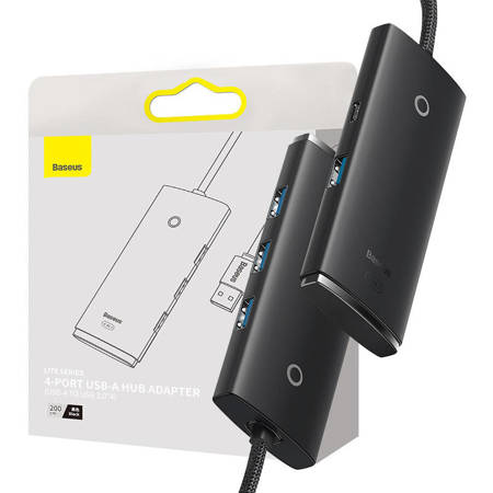 Rozbočovač 4w1 Baseus Lite Series USB do 4x USB 3.0 2m (černý)