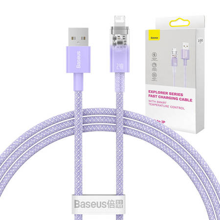 Rychlonabíjecí kabel Baseus USB-A na Lightning Explorer Series 1 m 2,4 A (fialový)