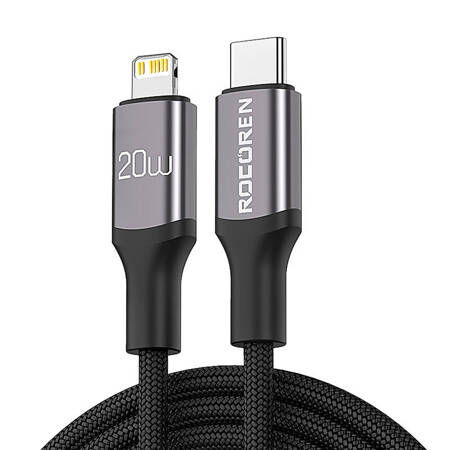 Rychlonabíjecí kabel Rocoren USB-C na Lightning Retro Series 1 m (šedý)