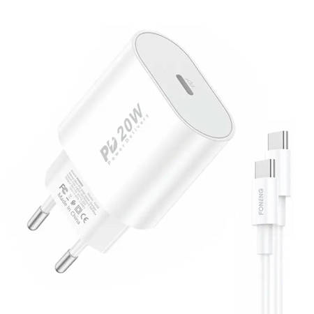 Rychlonabíječka Foneng 1x USB EU39 + kabel USB typu C