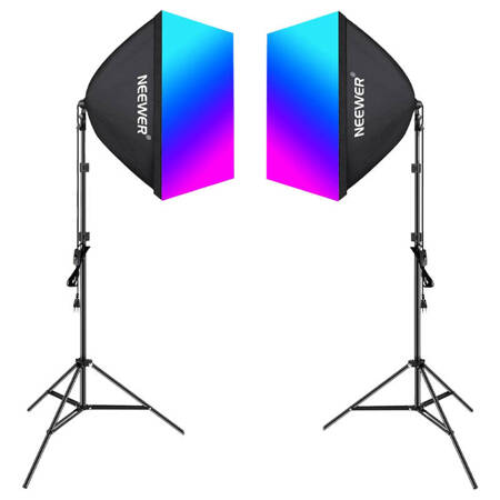 Sada Neewer NK800 dva softboxy + žárovky RGB 24W 2700-6500K + stativy + stínítka