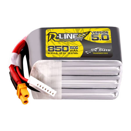 Tattu R-Line verze 5.0 850mAh 22.2V 6S1P 150C Lipo XT30U-F.