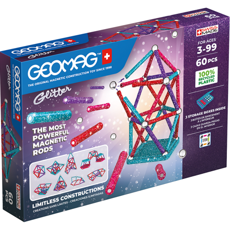 Třpytivý recyklovaný 60dílný GEOMAG GEO-536