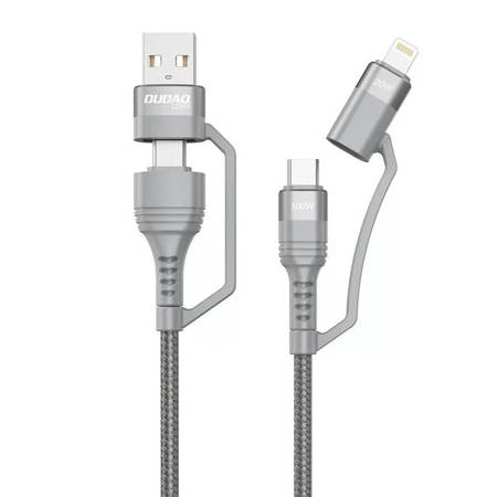 USB kabel Dudao L20xs 4v1 USB-C / Lightning / USB-A 2,4A, 1 m (šedý)